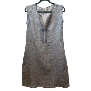 Garnet Hill Gray Linen Dress, Size 6